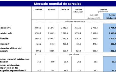 La previsión de la cosecha de cereales sigue siendo la más alta de la historia con 2.791 millones de toneladas, pese a la rebaja realizada por la FAO